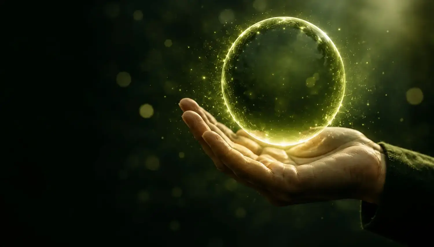 Esfera luminosa 360 grados sobre una mano, símbolo del sistema CEPICI 360